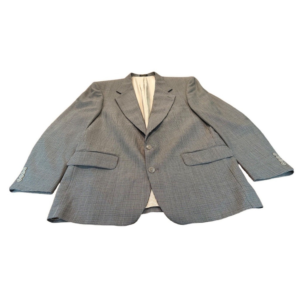 Oscar de la Renta Blazer Mens Brown Houndstooth Sports Coat Work Preppy 42R